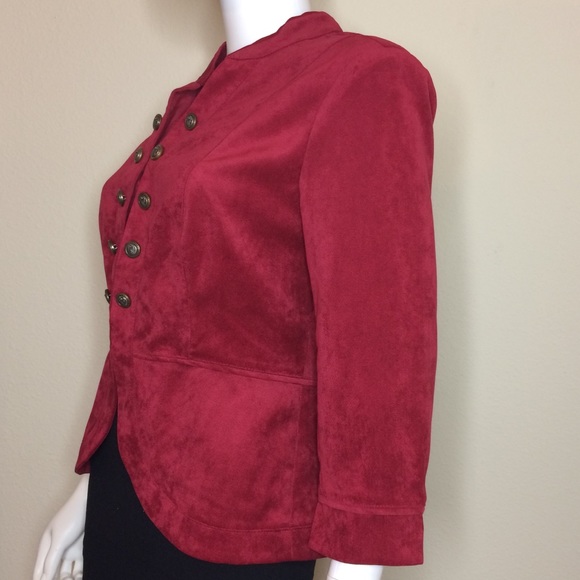 Vintage blazer jacket cropped wine top fitted - Picture 4 of 8